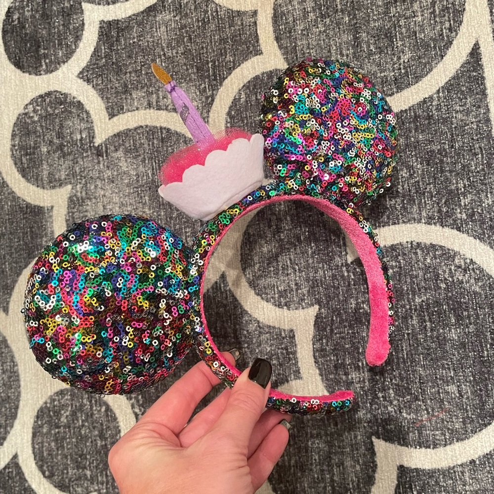 Happy Birthday Cupcake Cake  // Disney Parks Minnie Mickey Ears Headband